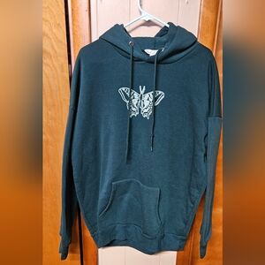 Women's Birch And Stone Teal Hoodie with Butterfly Design